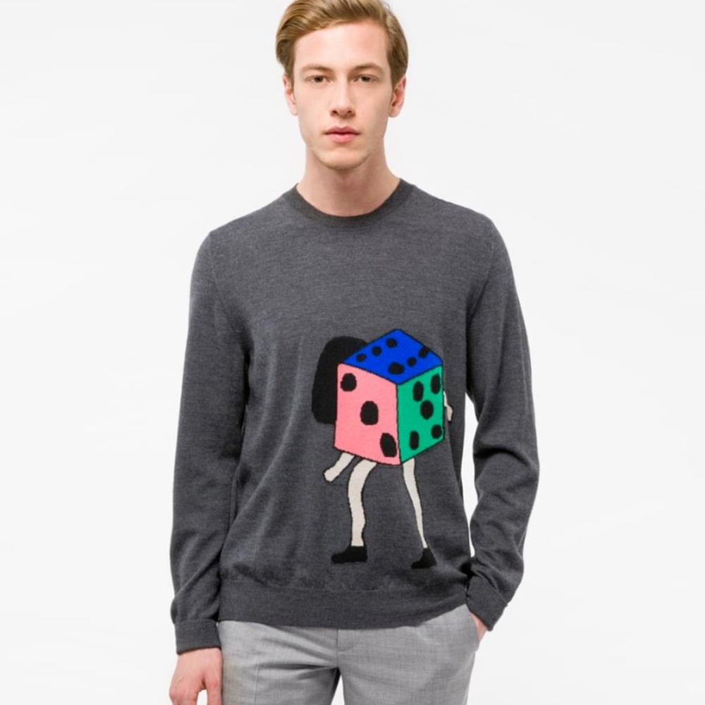 Paul Smith Sz Large Wool Dancing Dice Jumper